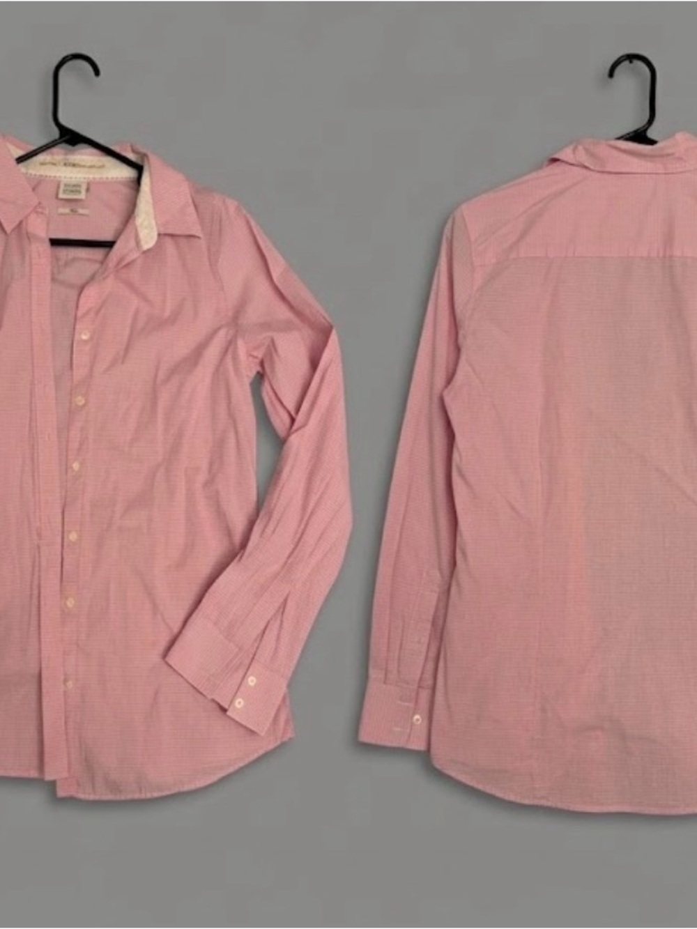 Men's Long-Sleeve Pink Button-Up Shirt
